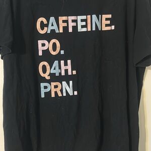 Nursing Queen Black Tee with Pastel Text